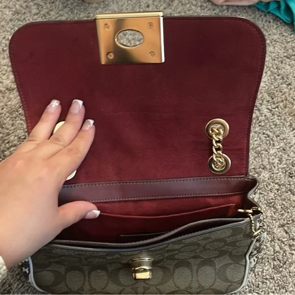 Coach White and Brown Crossbody Bag with Snakeskin - Picture 4 of 6